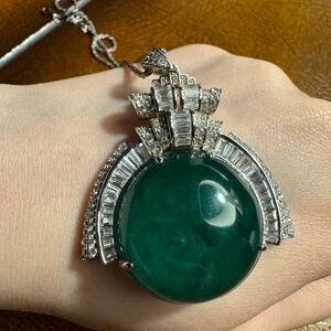 Sterling silver Green Pendant Necklace